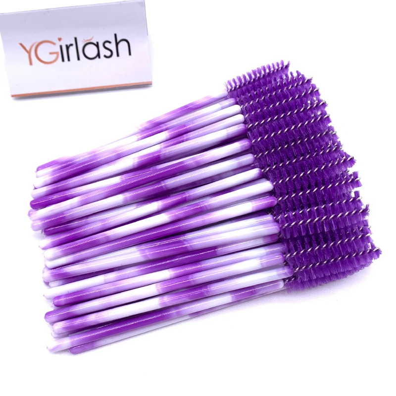 YGirlash 50Pcs Lash Swans Kristall Wimpern Applikator Einweg Diamant Griff Nylon Mascara Zauberstäbe Pinsel Kosmetische Werkzeuge – Detail 16