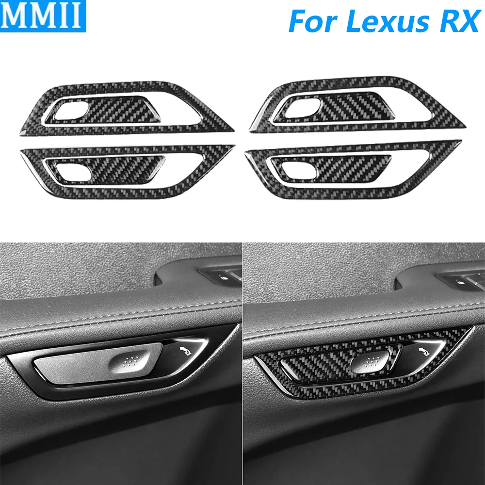 For Lexus RX RX300 RX350h RX500h 2023-2026 Carbon Fiber Door Switch Button Control Panel Cover Trim Set Car Accessories Sticker