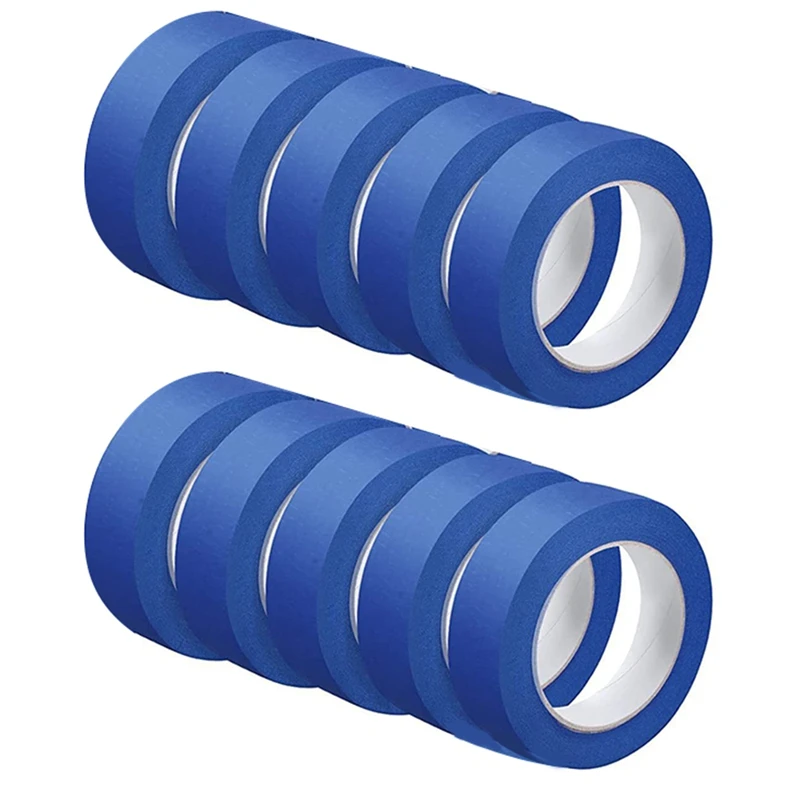 10 Rolls Blue Painters Tape Wall Safe Paint Tape 1.2 Inch X 55 Yards For Wall Painting Decoration Supplies Drop Cloth