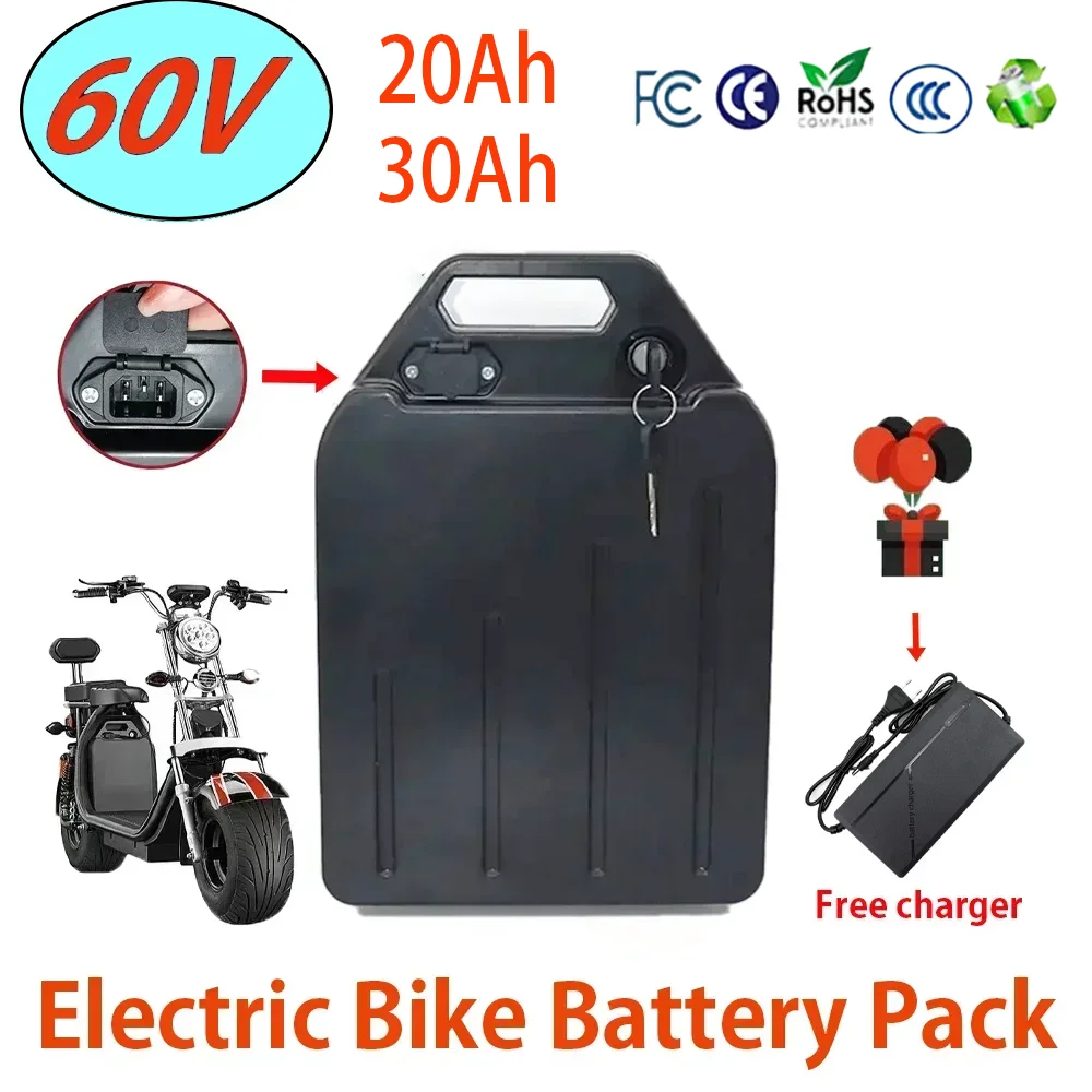 

For Harley two wheel foldable Citycoco Lithium Battery 60V 20Ah 30Ah 500W- 2400W Electric motorcycle Waterproof +Free charger