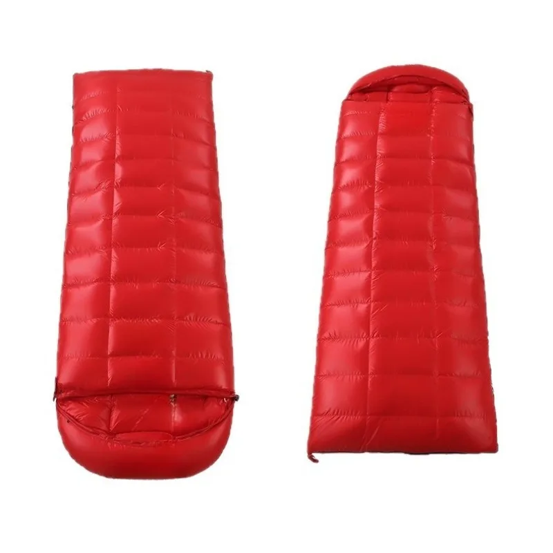 Down sleeping bag, envelope type white duck down filled with all-season wild camping warm sleeping bag