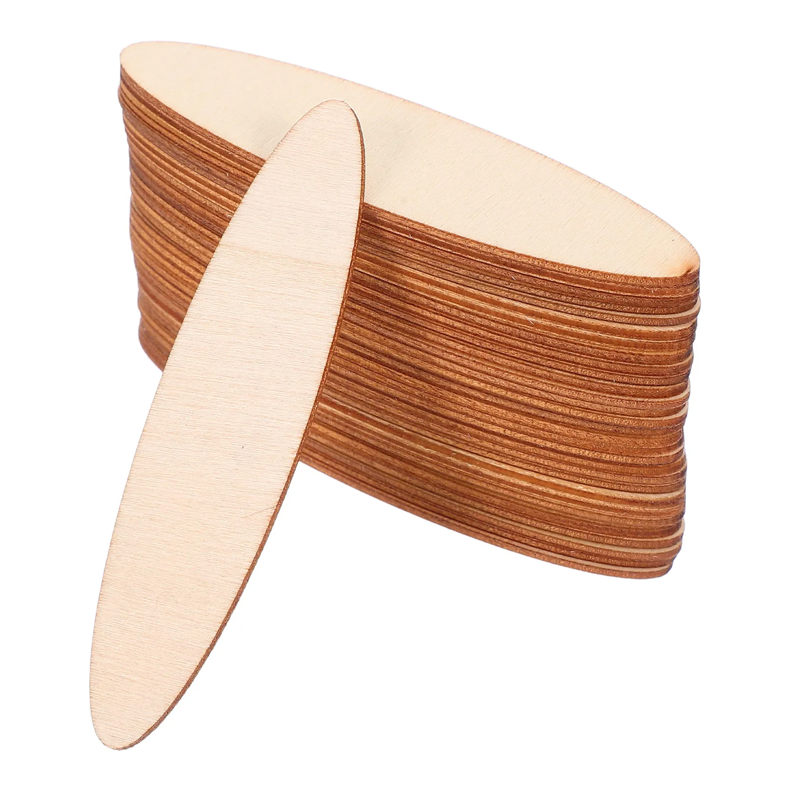 30Pcs Oval Wood Pieces Unfinished Creative Educational Tools for Classroom DIY Projects Artistic Drawing Painting Crafts