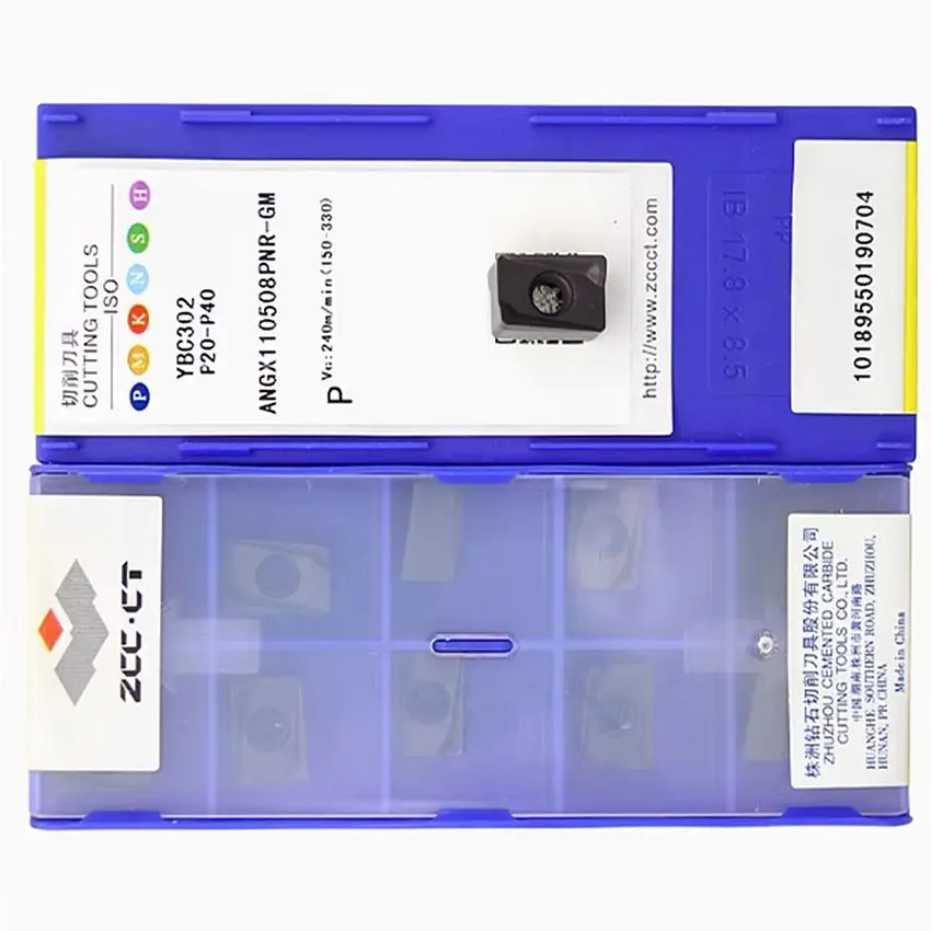 

ANGX110508PNR-GM YBC302 ZCC.CT ANGX110508PNR-GM CNC tools blade carbide inserts Milling inserts For Steel P20-P40 10pcs/box