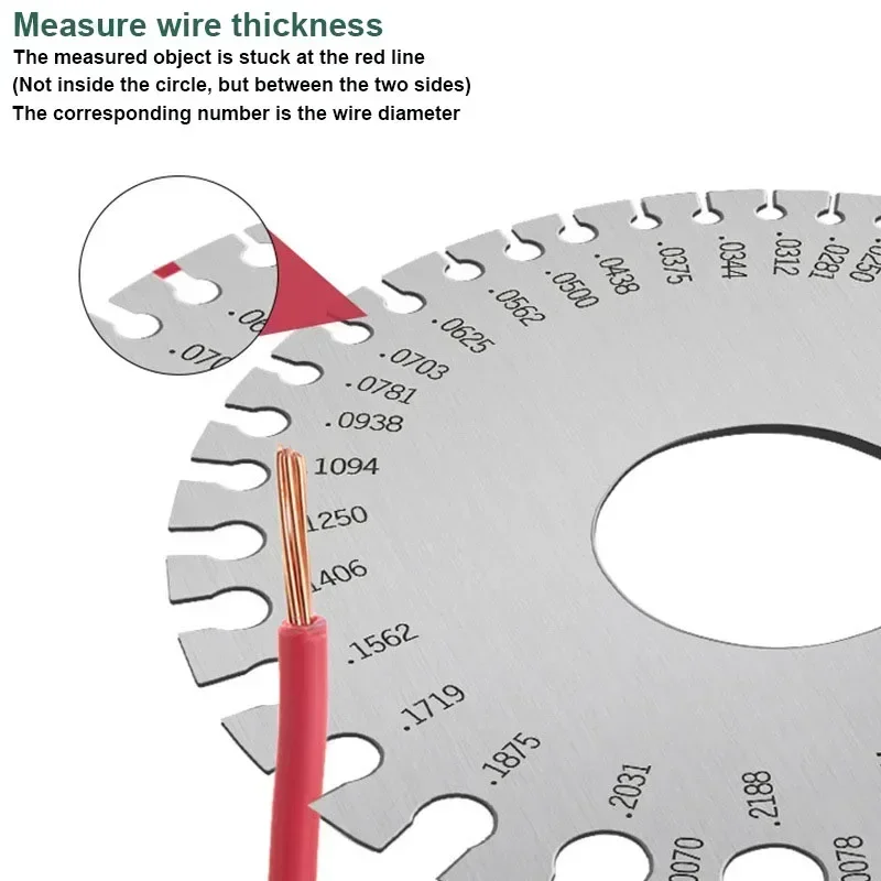 0-36 Stainless Steel American Standard Wire Diameter Gauge 0.2mm Thickness Ruler Gauge Diameter Stainless Steel Measuring Tool