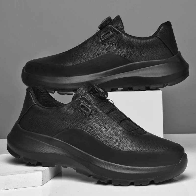 

Genuine Leather Travel Sneakers Non-Slip Mens Trainers Classic Casual Sports Shoes Outdoor Male Treking Footwear Walking Shoes