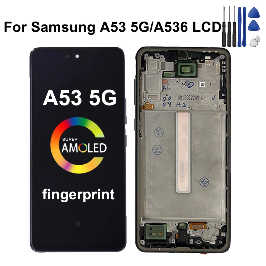 Super AMOLED For Samsung A53 5G Display A536 A536B LCD Display Touch Screen With frame Digitizer Assembly Repair Parts