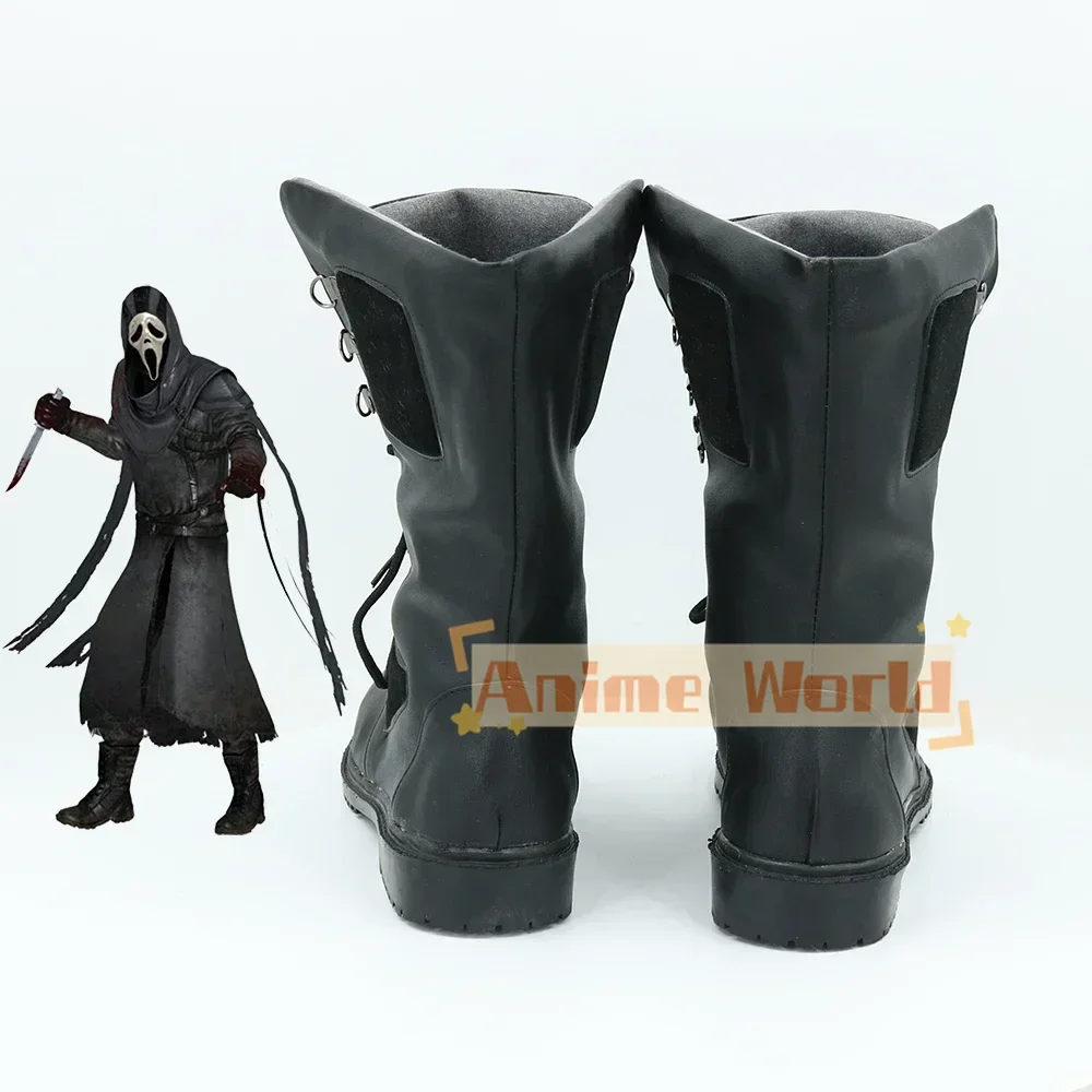 Scarpe cosplay con faccia di fantasma Scarpe in pelle PU Stivali di carnevale di Halloween DBD Cosplay Prop su misura