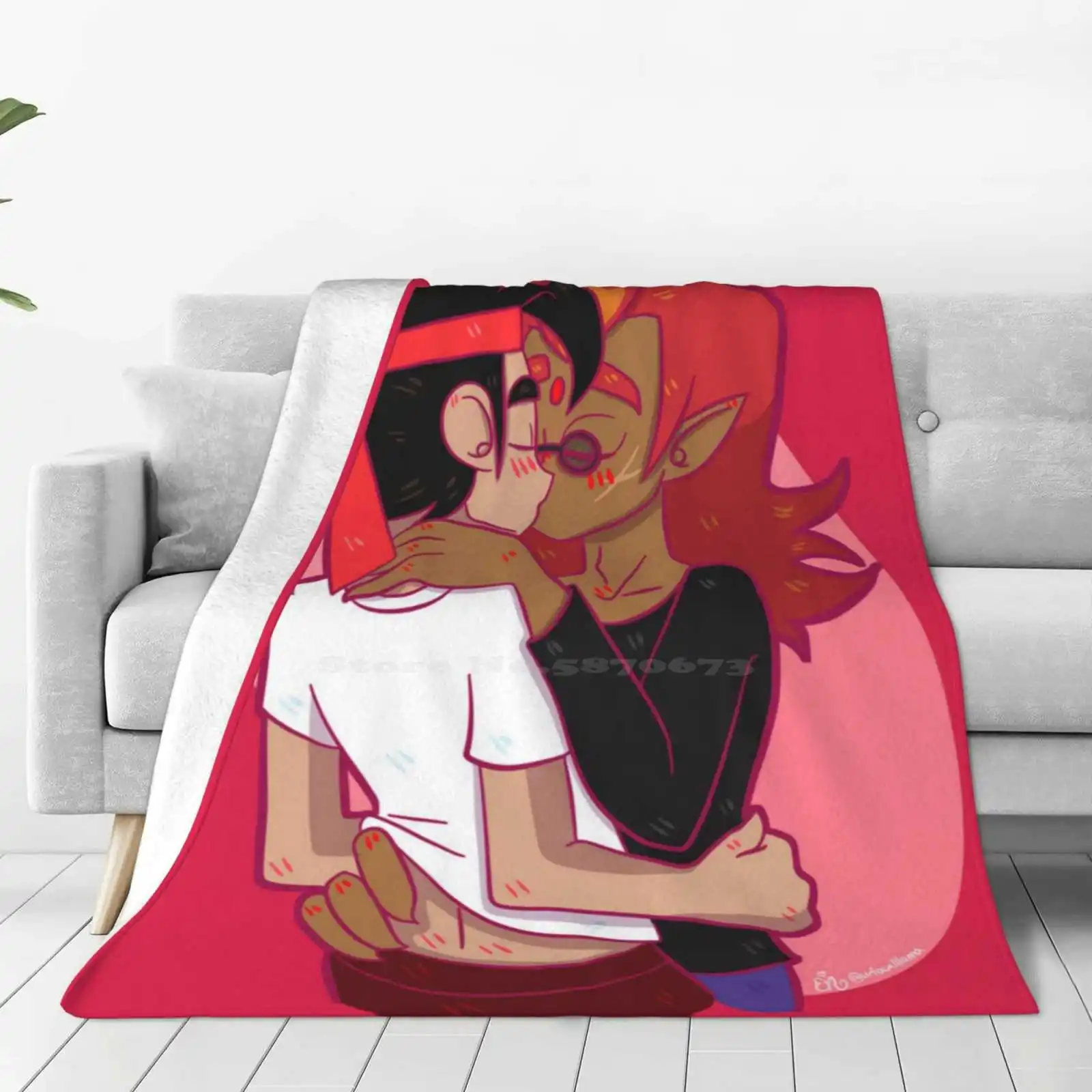 Spicynoodles Kiss Best Selling Room Household Flannel Blanket Monkie Kid Spicynoodles Shipping Qi Xiaotian Red Son Fanart Love