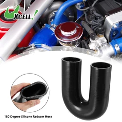 UXCELL 57mm -76mm ID 180 Degree Silicone Reducer Hose Silicone Hose Coupler Intercooler Tube Black 150mm-150mm Length