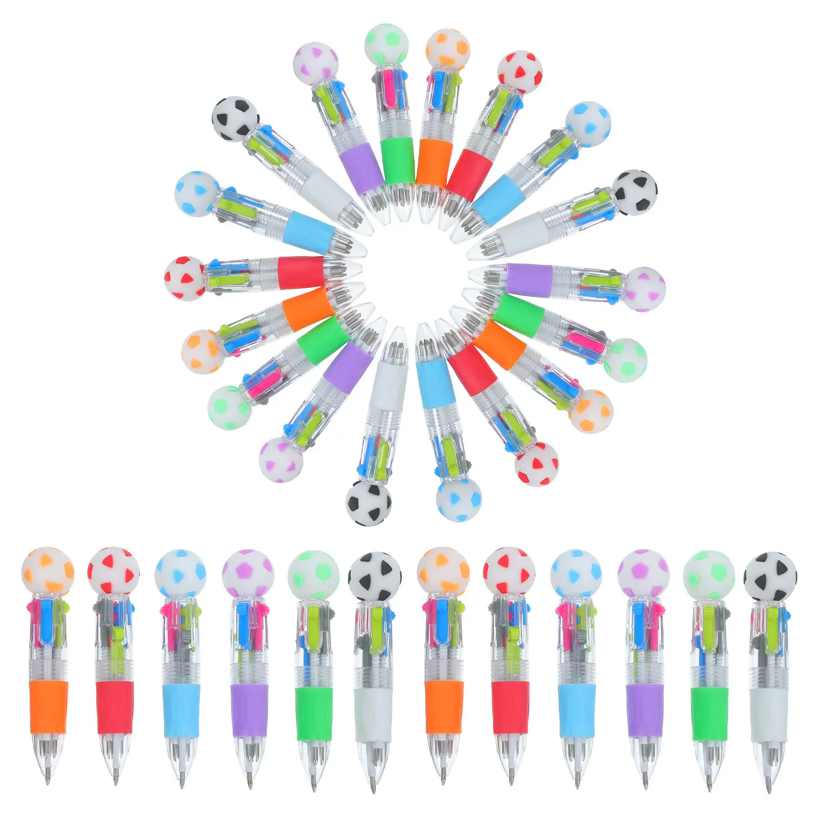 

30pcs Cartoon Soccer Ballpoint Pens Mini Multicolored Writing Pens for Kids Party Favors School Supplies Soccer Stationery Gift