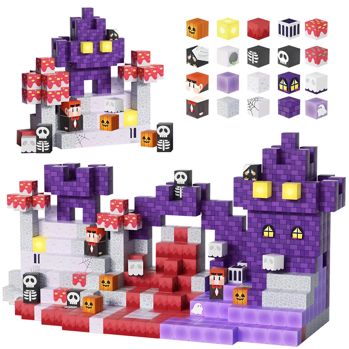 Blocchi magnetici a tema giorno di Halloween, cubi magnetici, giocattoli magnetici, regali perfetti di compleanno, Natale, Halloween