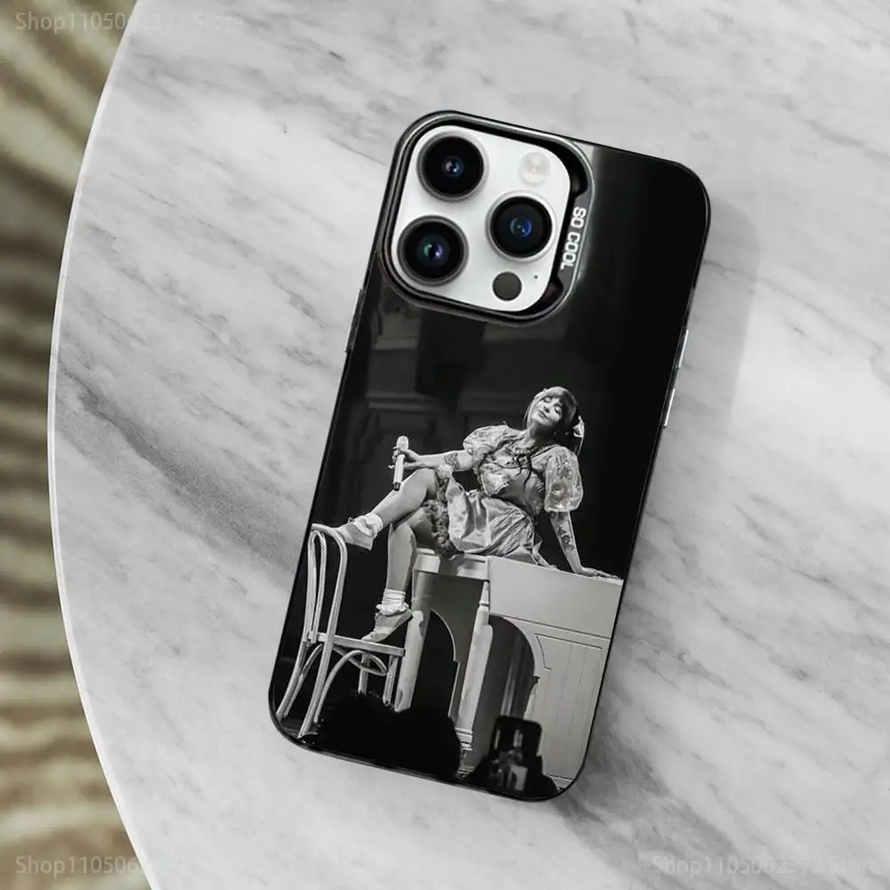 Capa de telefone Singer M-Melanie M-Martinez para iPhone 11,12,13,16,14,15, Mini,Pro,XS,MAX Capa preta fosca à prova de choque