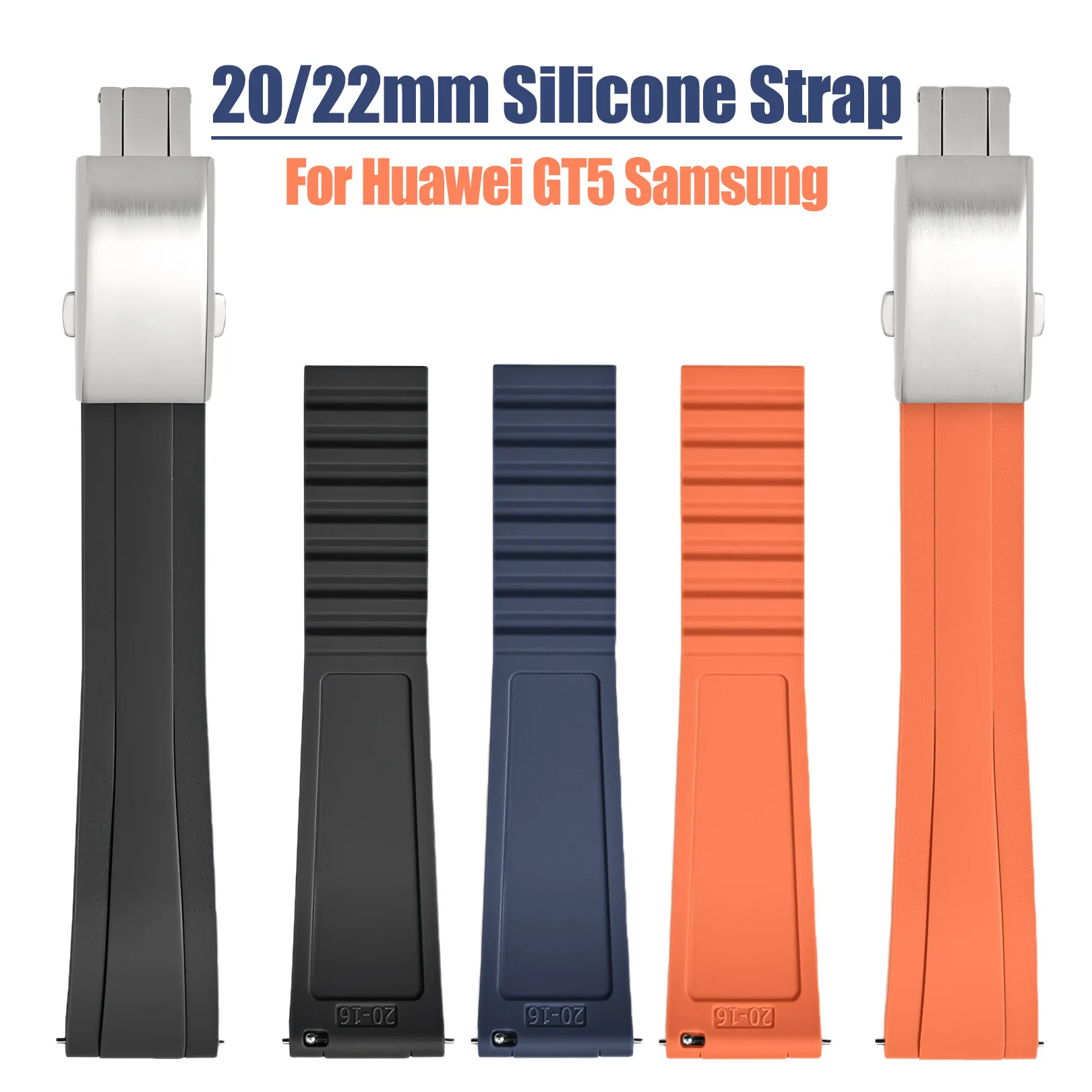 20mm 22mm liquid silicone watch strap for Huawei Watch4 GT5 Samsung Garmin watchband Quick Releas men women Bracelet Wristband