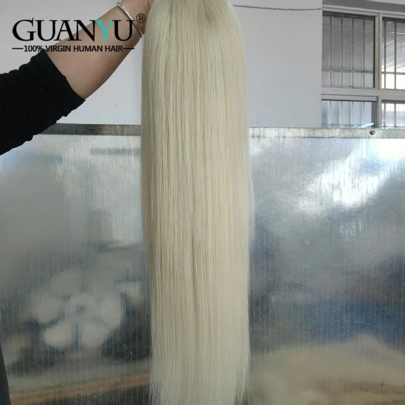 

Platinum Blonde Straight 13x4 Lace Frontal Human Hair Wig For Women 60# White Colored Peruvian Transparent Lace Wig Ash Blonde