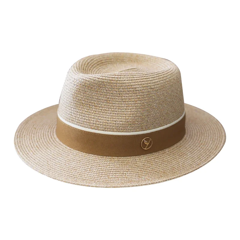 Sombrero de paja de forma suave de Panamá Natural para mujer/hombre, gorra de sol de playa de ala ancha, protección UV, regalo de cumpleaños Fedora,