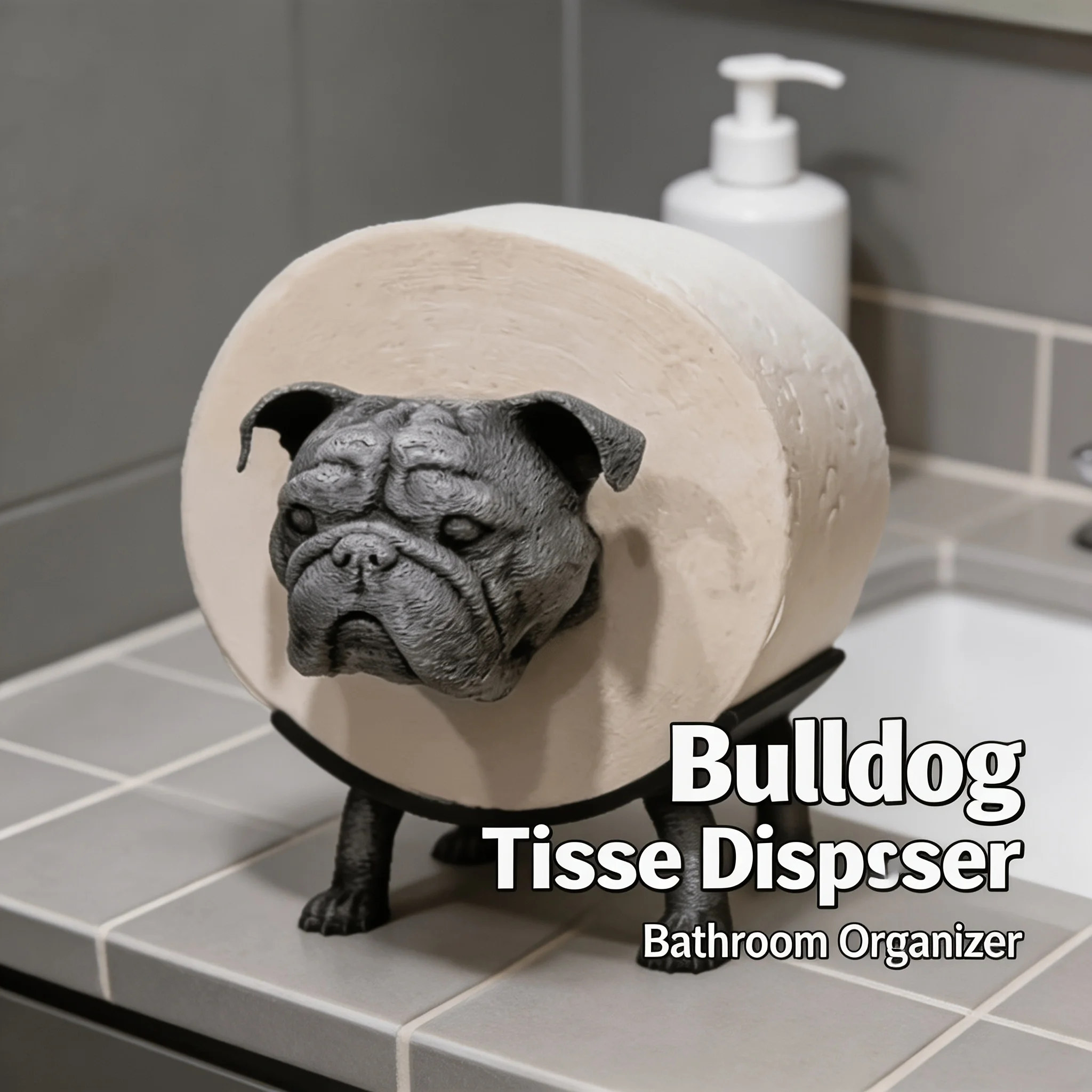 Bullhound Desktop Toilet Paper Holder Animal Shape Bathroom Storage Rack Desk Organizer