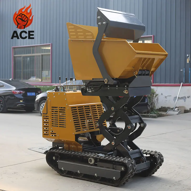 รถดัมพ์ตีนตะขาบขนาดเล็กแบบปรับแต่งได้ รถดัมพ์ตีนตะขาบอเนกประสงค์ขนาดเล็ก 800 กก. รถขนส่งขนาดเล็กสำหรับรถผสมคอนกรีต