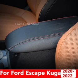 For Ford Escape Mk4 Kuga Mk3 2020 2021 2022 Central Armrest Box Protective Leather Cover Interior Decorative Pad Accessories