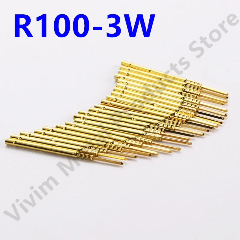 20/100PCS R100-3W Test Pin P100-B1 Receptacle Brass Tube Needle Sleeve Seat Wire-wrap Probe Sleeve 38.3mm Outer Dia 1.67mm