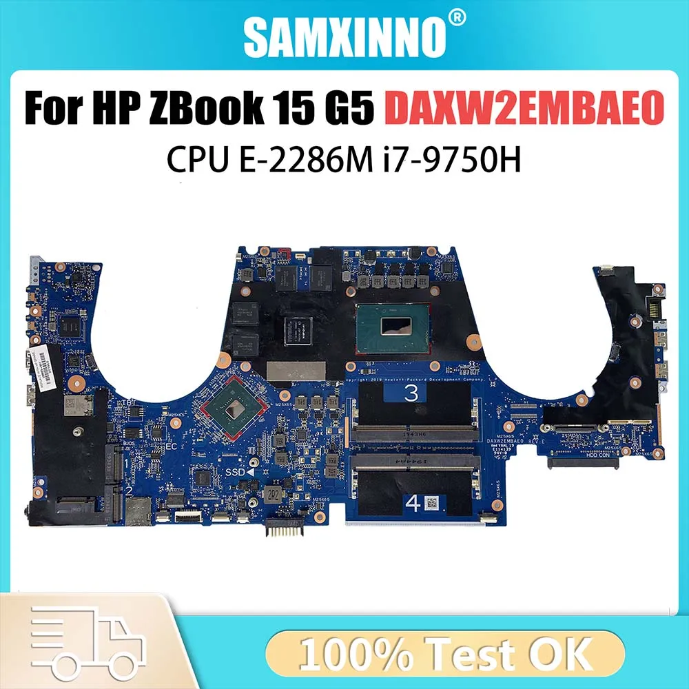 

DAXW2EMBAE0 XW2E For HP ZBOOK 15 G5 Laptop Motherboard With E-2286M i7-9750H CPU T1000/T2000 V4G L68824-601