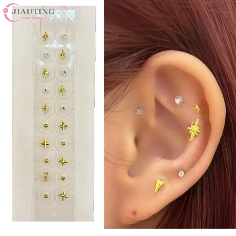 20 Patches Fashion Exquisite Star Shape Ear Point Stickers Ear Pressure Stick Acupuncture Auricular Ear Stickers Massage