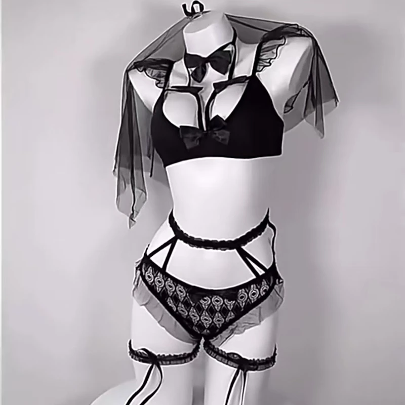 

Женское черное кружевное прозрачное белье, сексуальное свадебное платье невесты, костюмы, сексуальное эротическое белье, горячее порно, милое нижнее белье Babydoll