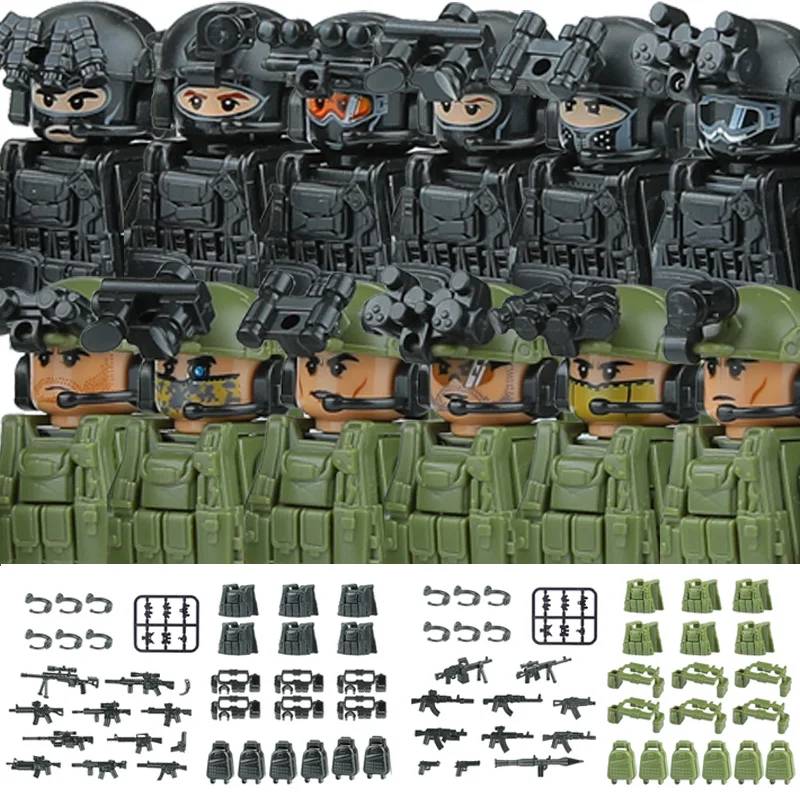 Stadt SWAT Geist Kommando Figuren Special Forces Figuren Bausteine UN Armee Soldat Polizei Militär Waffe Ziegel Spielzeug