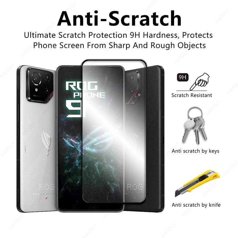 Tempered Glass For Asus ROG Phone 9 Black Edge Protective Film For Asus ROG Phone 9 Pro Screen Protector Camera Lens Protector