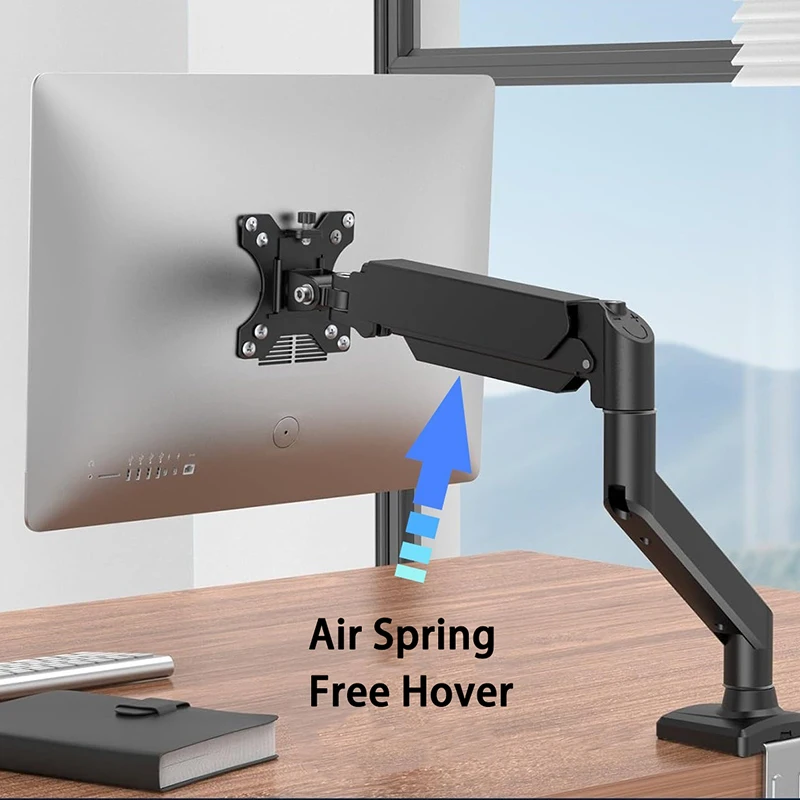 Imagem -03 - Air Press Mount Stand para Computador pc Suporte Ergonômico do Monitor Suporte da Mola a Gás Peso do Rolamento 10kg 17 a 32 Suporte do Monitor