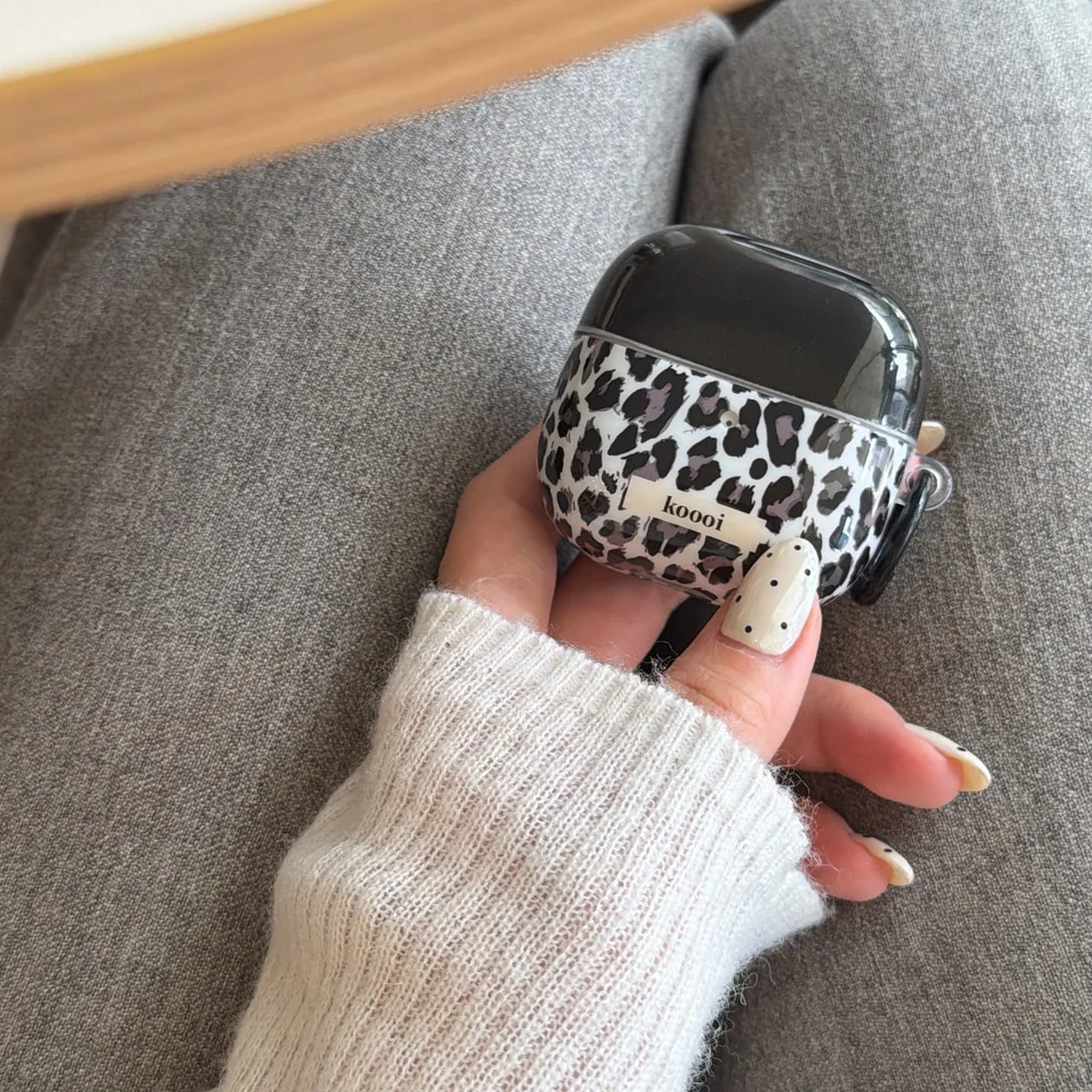 Étui pour écouteurs avec motif léopard noir mignon avec crochet, pour Huawei FreeBuds 7i 6i 5i SE2 SE3, étuis pour FreeClip 2, housse de protection souple