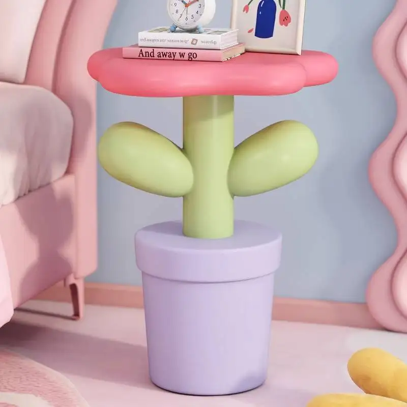 Trendy Cute Small Nightstands Wood Purple Classic Antique Bedroom Nightstands Bedside Slim Storage Mesa De Cabeceira Furniture