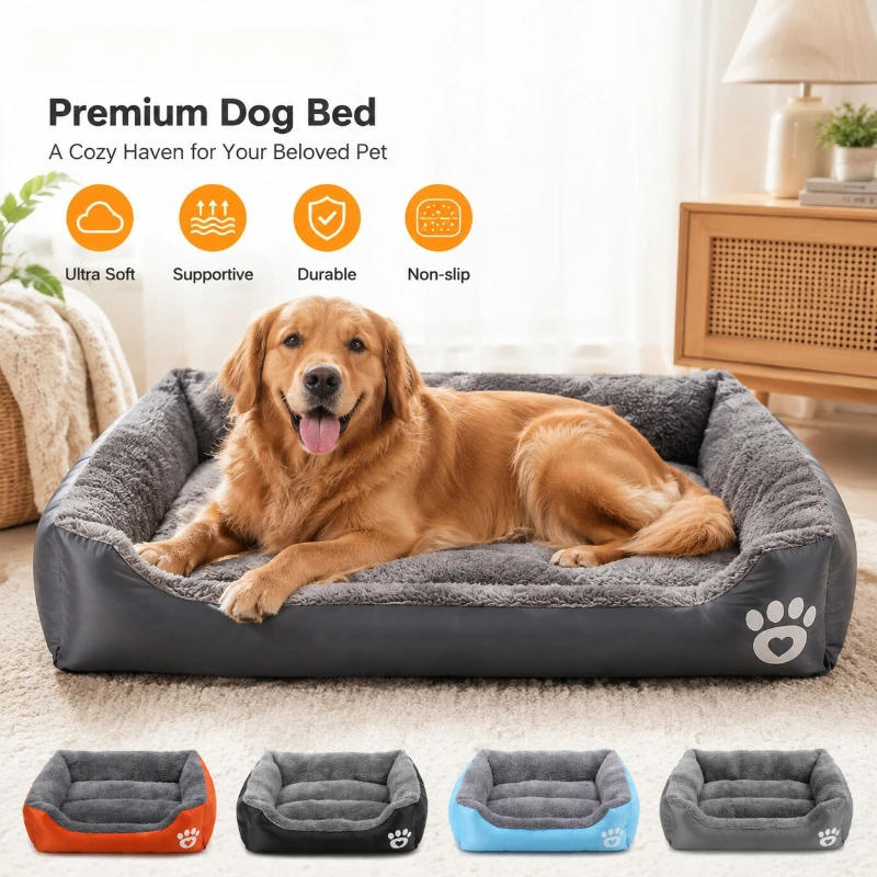 Calming Dog Bed - Cuccia Morbida Quadrata Grande per Cani,