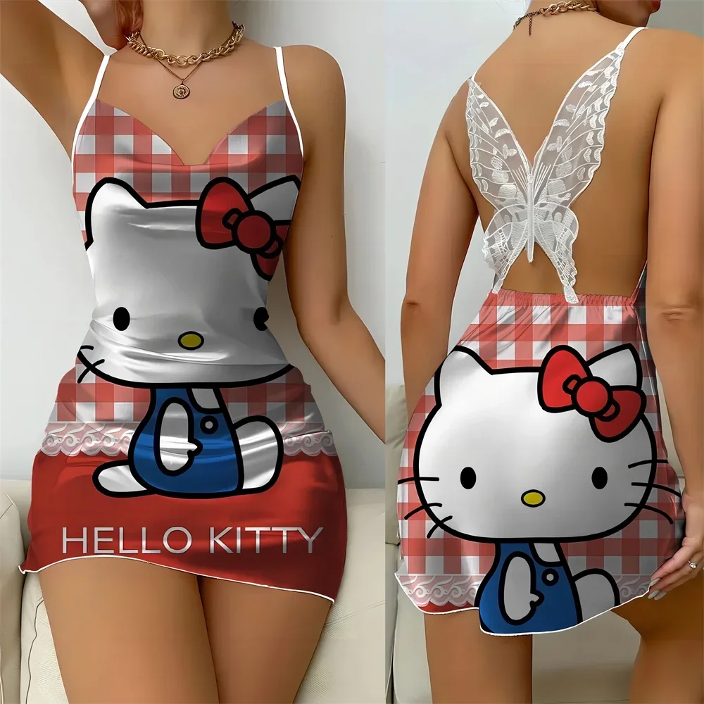 

Summer Sleepwear for Women Hot Sexy Sleepdress New Sleeveless Female Pajama Cartoon Character Women's Nightwear Free Delivery