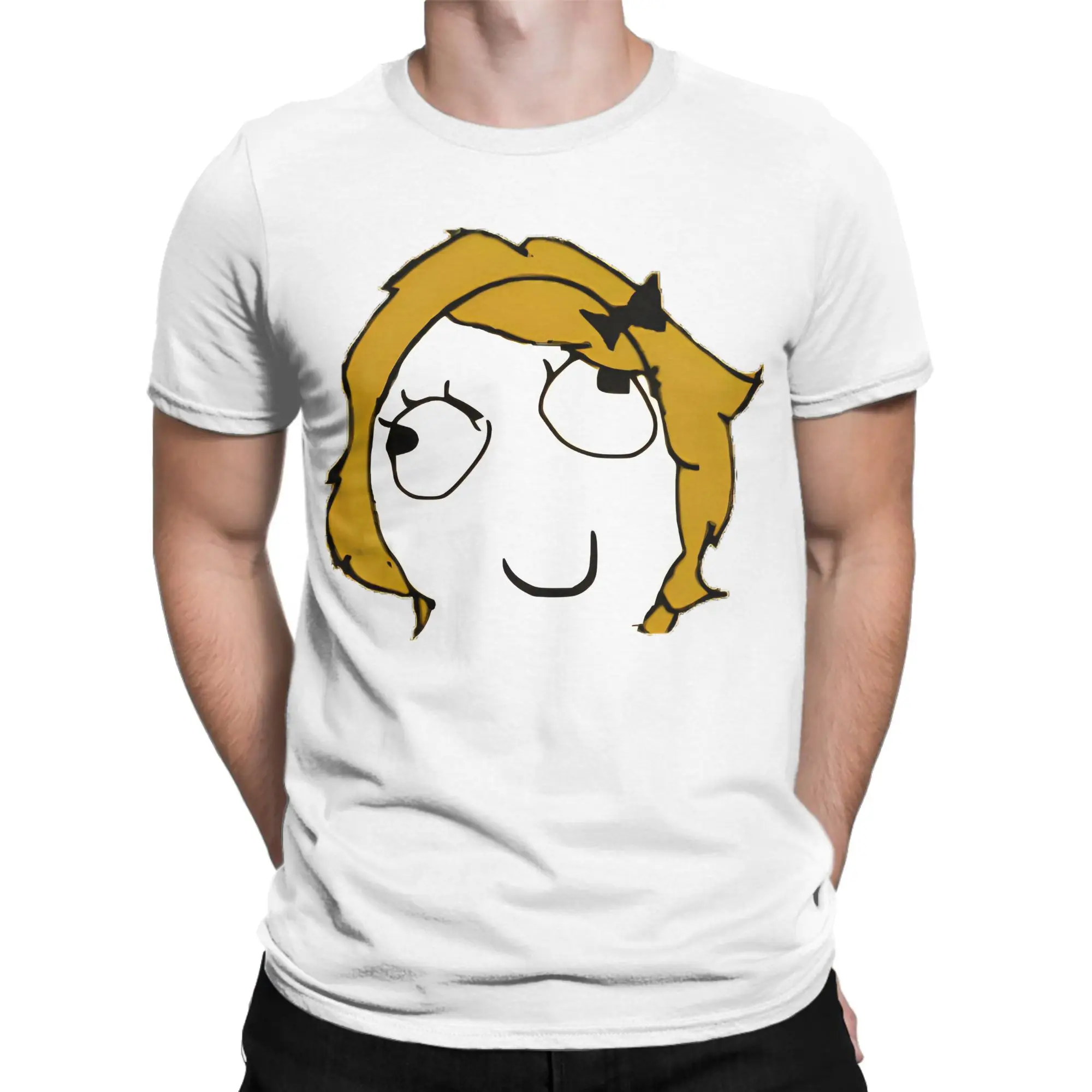 Derpina Rage Guy Funny T-Shirt Men  Awesome 100% Cotton Tees Round Collar Short Sleeve T Shirts Party Tops