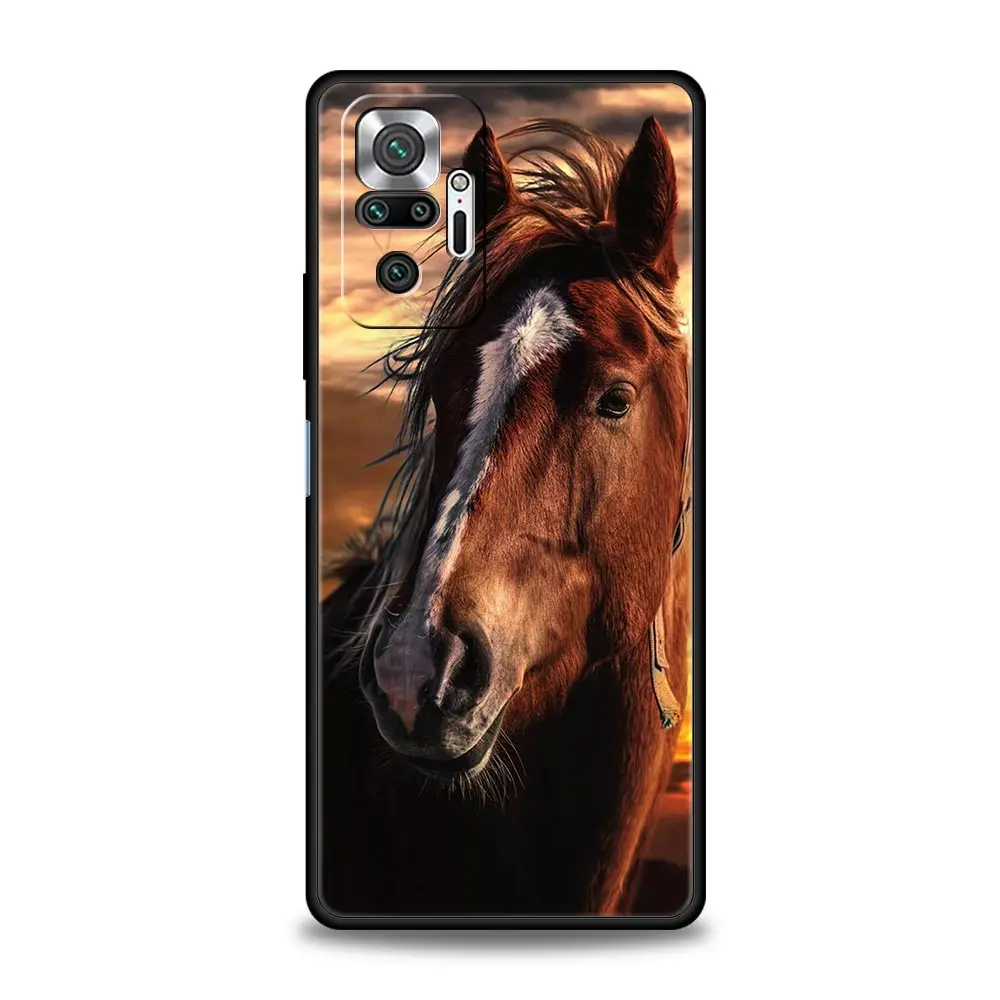 Running Horse Animal Phone Case For Xiaomi Redmi Note 13 12 5G 11 10 Pro Plus 4G 9S 9 8 7 9T 13C 10C 9C 9A Soft Silicone Cover