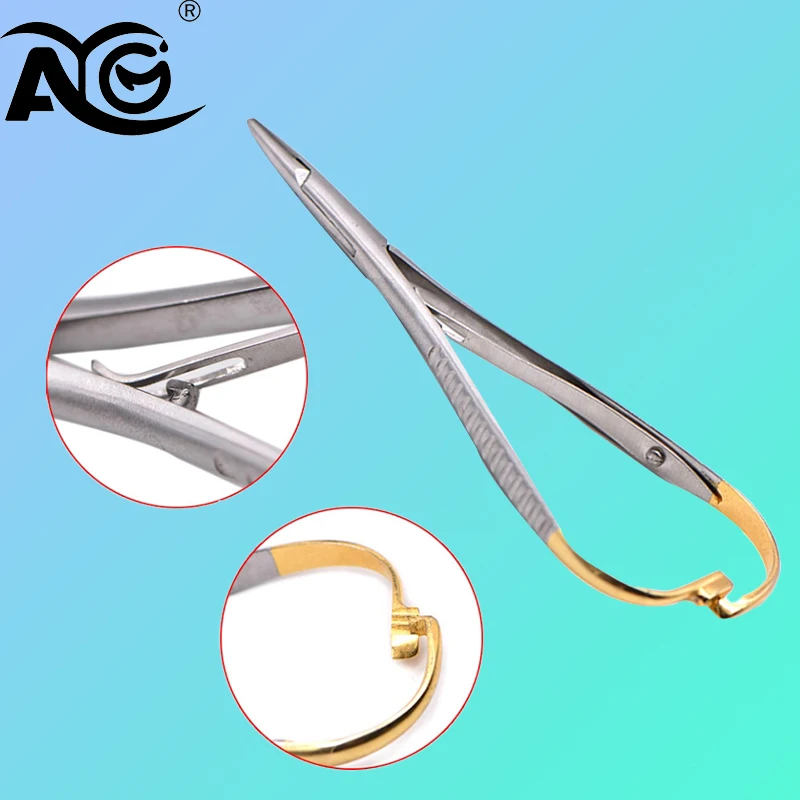1PCS AG Dental Needle Holder Pliers Mathieu Forceps Orthodontic Tweezer Dentist Surgical Instrument