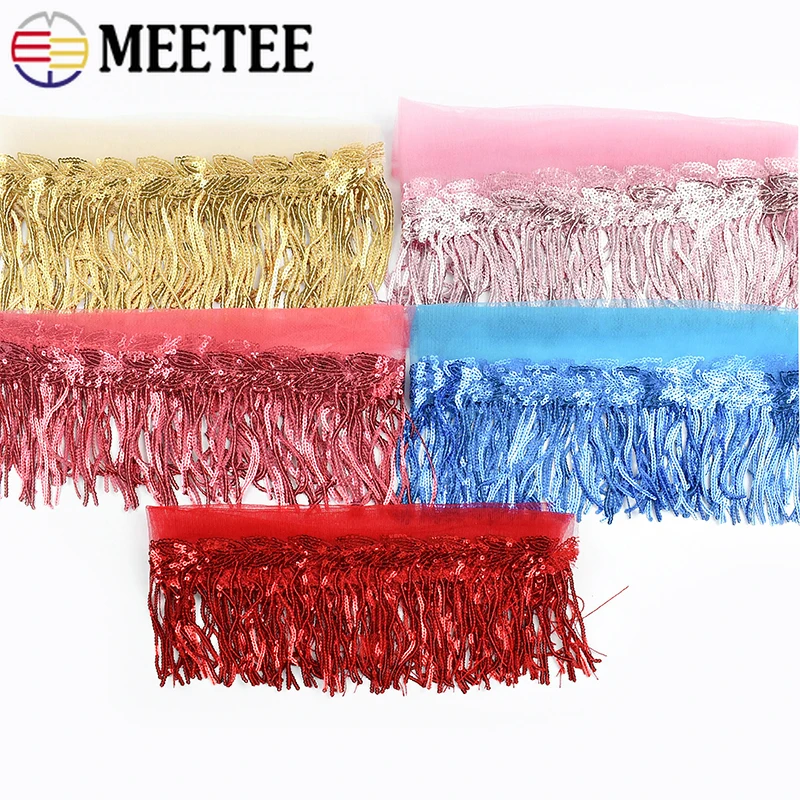 

5Yards 18cm Sequins Fringes Tassel Stage Dress Clothes Lace Decorative Trimmings Stitching Fringe Tassels DIY Sewing Accessories