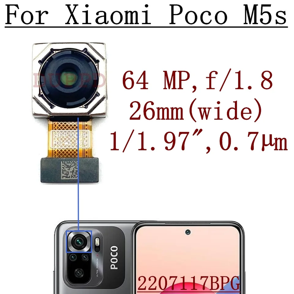 Rear Front Camera For Xiaomi Poco M5s 2207117BPG Small Frontal