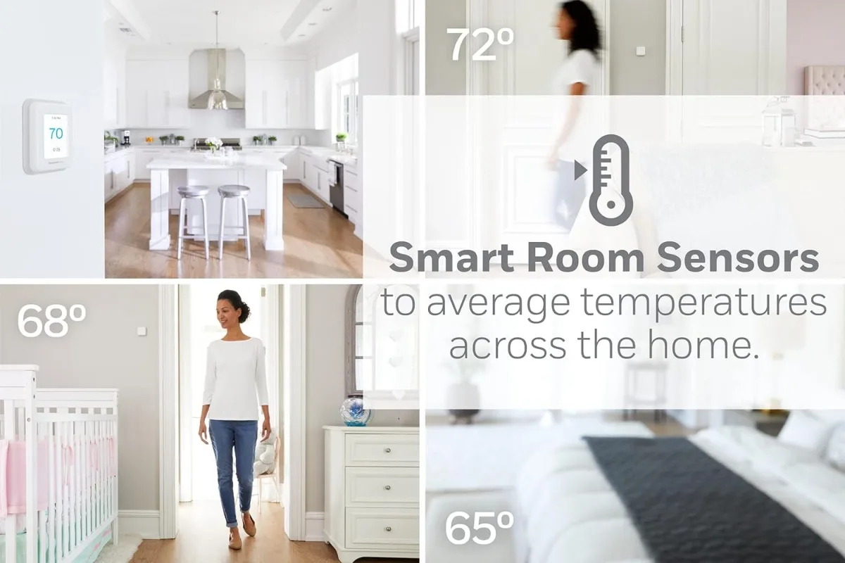 Imagem -06 - Honeywell-home t9 Wifi Termostato Inteligente Sensor do Quarto Inteligente Tela Sensível ao Toque