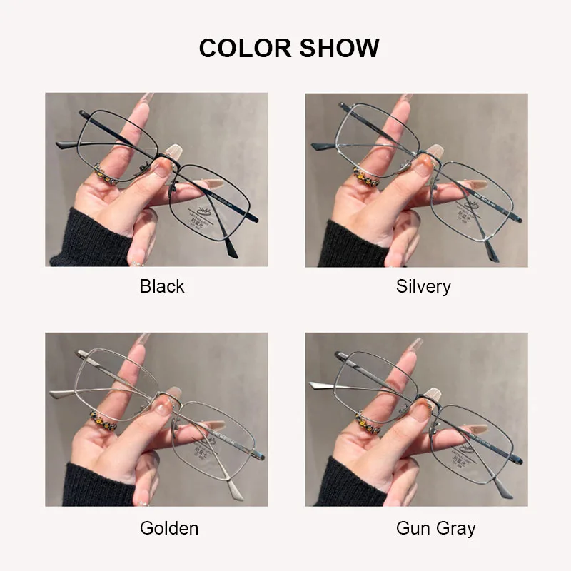 New Square Glasses Frame Men Metal Frame