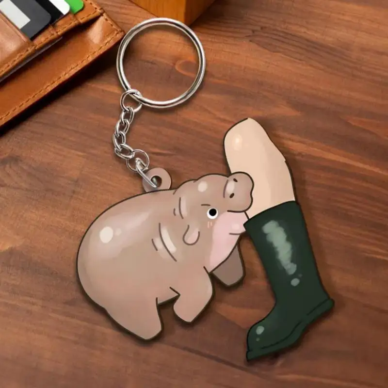 Little Hippo Keychain Hippo Decoration Charm Cute Cartoon Hippo Toys Baby Hippo Multi-functional Hippo Pendant For Birthday