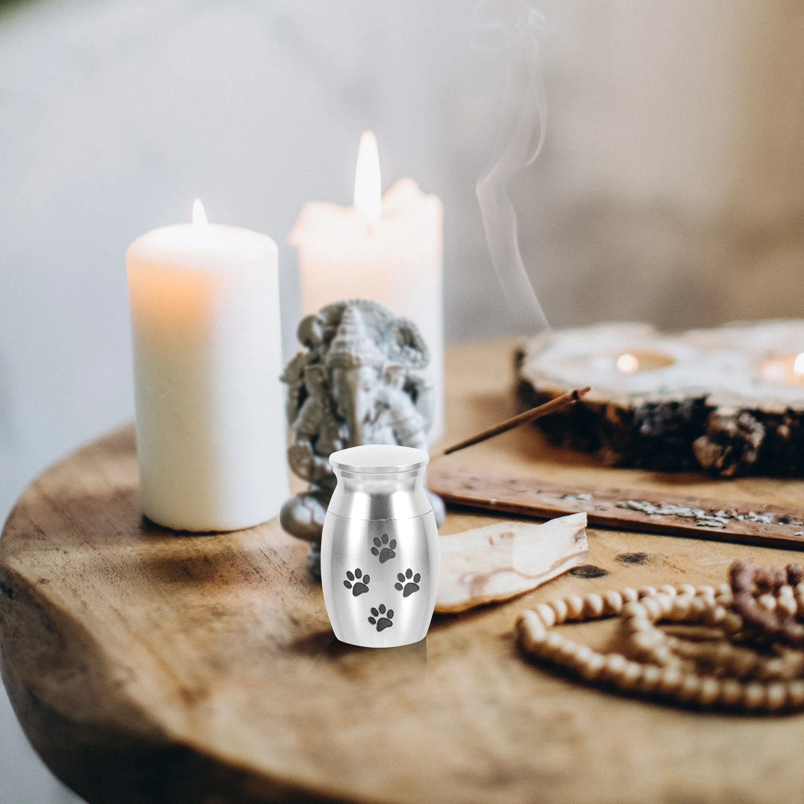 

Alloy Pet Urn Small Metal Keepsake Cremation Urn for Cats Dogs Ashes Storage Simple Design Lightweight Durable