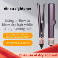 Secador de pelo 2 en 1 y plancha plana, estilizador de pelo de iones negativos de doble calor para secado y alisar rápidos, apto para viajes, uso doméstico