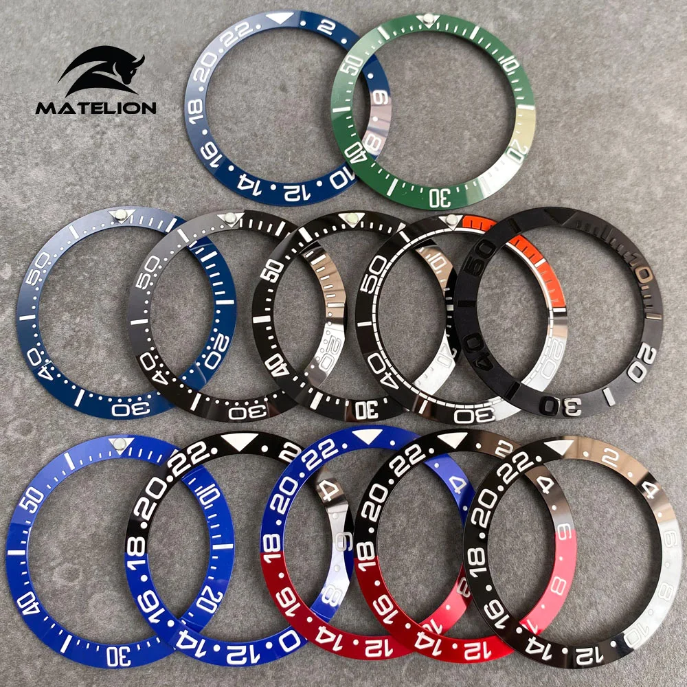 Matelion-男性用セラミック合金時計ベゼルインサートリング,ダイバーアクセサリー,43mm,39.8mm,nh35,nh34,gmt