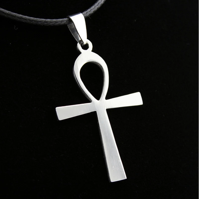 Stainless Steel Necklace for Women Men Vintage Fashion Ankh Pendant Charms Chokers African Jewelry Punk Goth Gothic