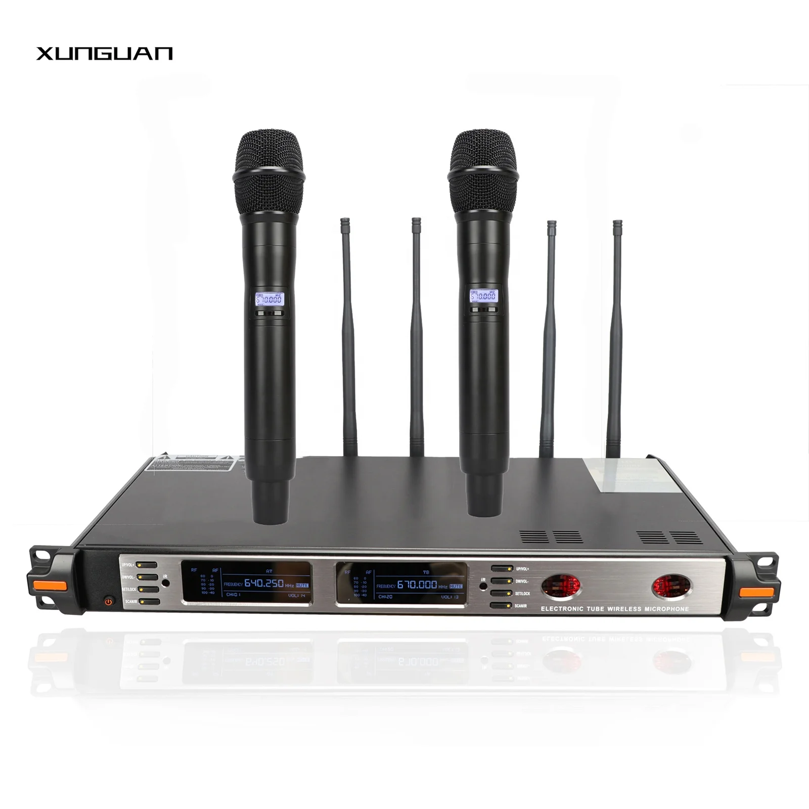 RIY-20b Electronic-Tube Skill Make Sound Warm True diversity 2CH wireless microphone 250 meters working distance for Stage