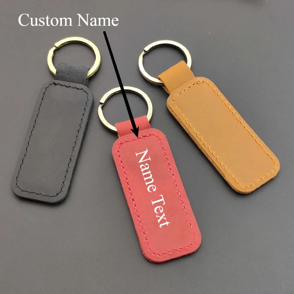 

Creative Concept PU Leather Keychain Double Sidded Sewn Small Gift Metal Accessory Car Key Ring Retro Car Accessories Colours
