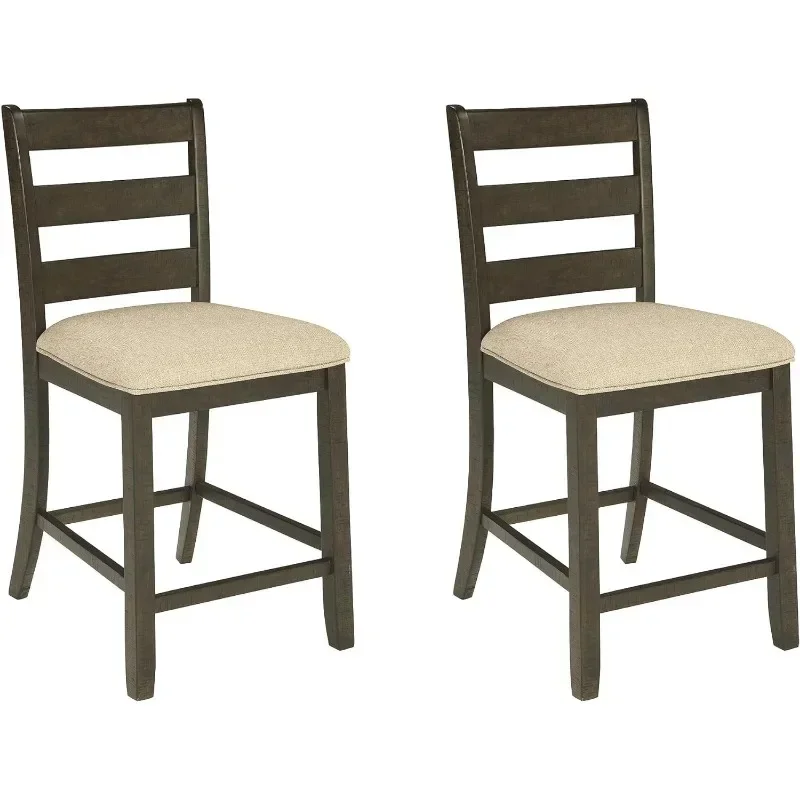 

L # Skempton 24" Counter Height Upholstered Barstool, Set Of 2, Antique White