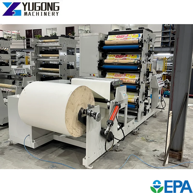 High Quality Flexographic Printer Machine Roll to Roll 4 Color Paper Bowl Cup Flexo Printing Shaping Production Line Price