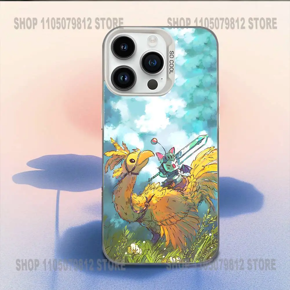 M-moogle final fantasia vivi capa de telefone para iphone 16,15,14,13,12,11, mini, pro, e, max branco doce fosco capa à prova de choque